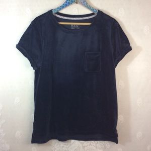 Marc New York Dark Navy Velvet Tee Shirt L